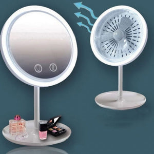 Fan LED Light Makeup Mirror