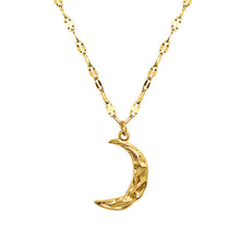 18K GOLD PLATED STAINLESS STEEL "CRESCENT" NECKLACE, INTENSITY