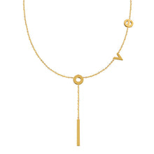 18K GOLD PLATED STAINLESS STEEL "LOVE" NECKLACE, INTENSITY