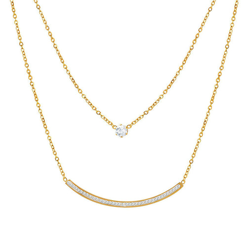 18K GOLD PLATED STAINLESS STEEL NECKLACE, INTENSITY