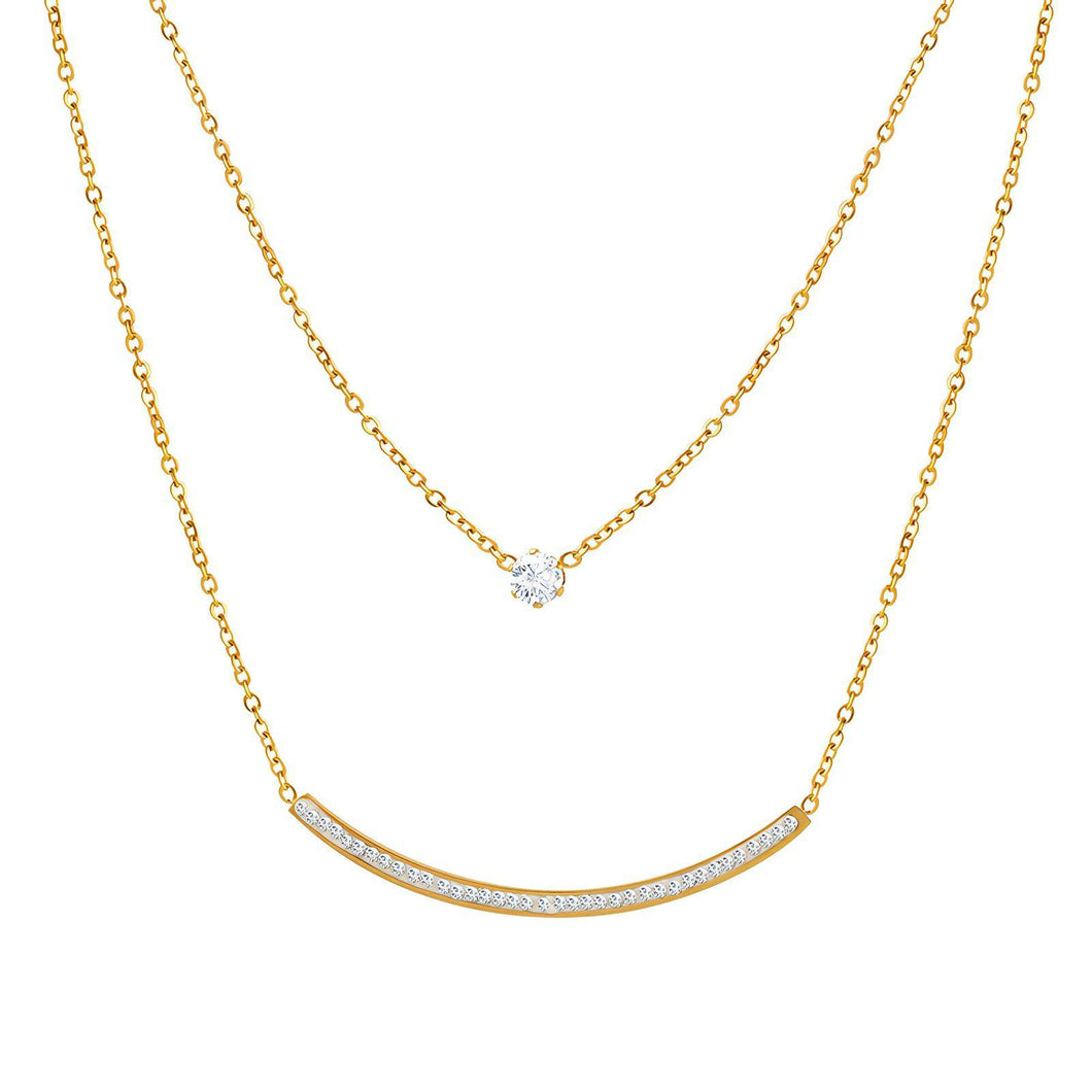 18K GOLD PLATED STAINLESS STEEL NECKLACE, INTENSITY