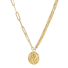 18K GOLD PLATED STAINLESS STEEL "ROSE" NECKLACE, INTENSITY