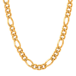 18K GOLD PLATED STAINLESS STEEL "Figaro" NECKLACE, INTENSITY